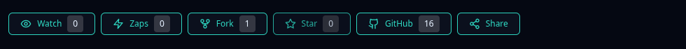 gittr repo header with Watch, Zaps, Fork, and Star on the gittr repository